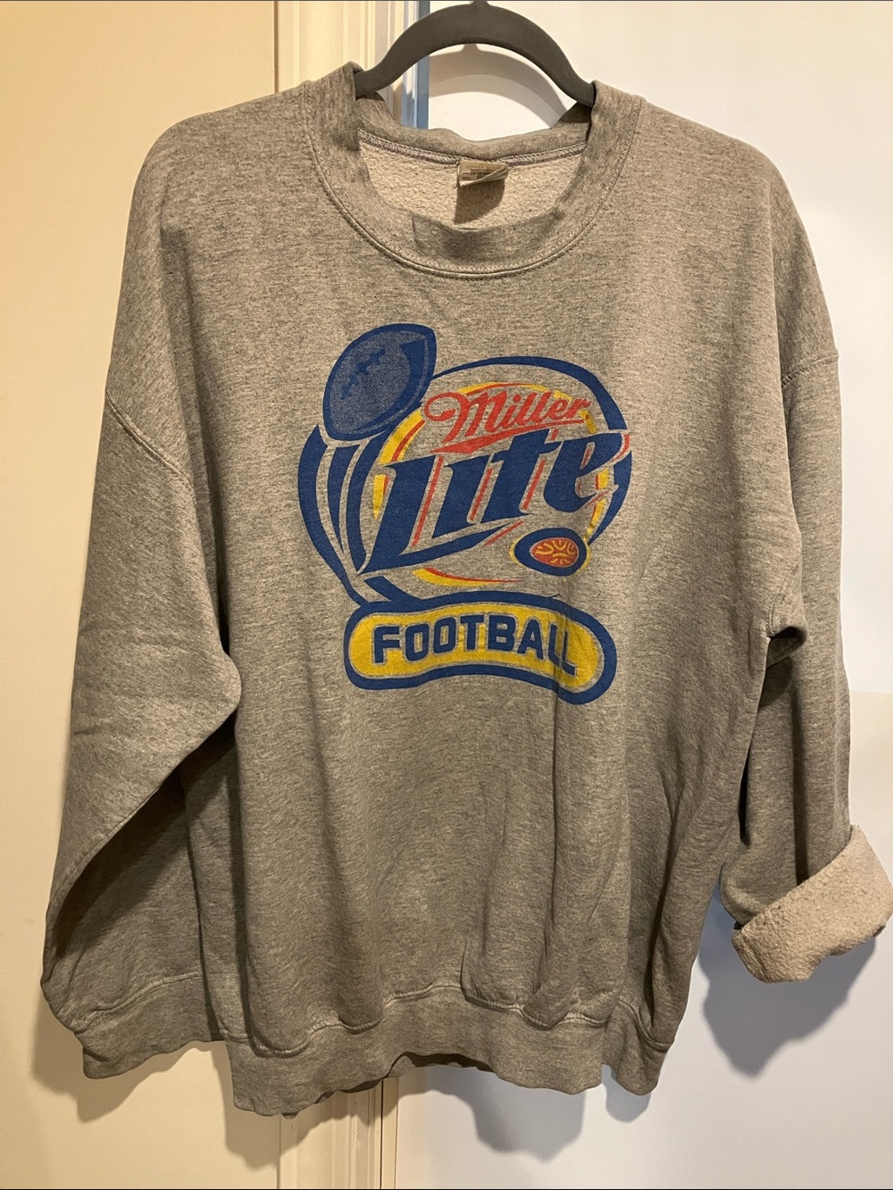 Vintage Miller Lite Football Crewneck Sweatshirt